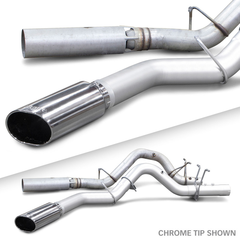 GMC Sierra 3500 Performance Exhaust - Single Rear Exit - Banks Power - Monster Exhaust System with Chrome SideKick Tip - Chrome - `17-`19